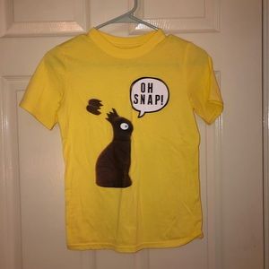 yellow short sleeve shirt